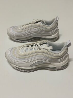 Nike Air Max 97 GS White Metallic Silver Boys Shoes Sz 4.5Y (921522-104) NWOB